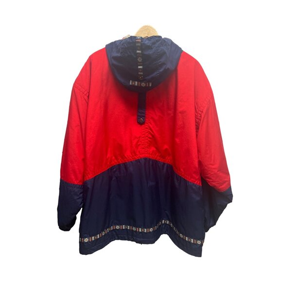 Obermeyer Vintage 90's Red and Blue Reversible Hoodie Puffer Ski Jacket - Picture 8 of 13